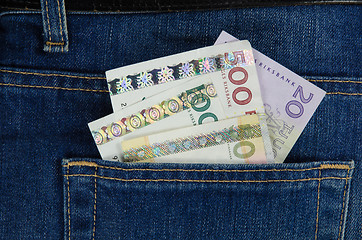 Image showing Bank notes in the pocket