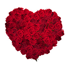 Image showing Valentines Day Heart Made of Red Roses. EPS 10