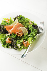 Image showing Salad with salmon