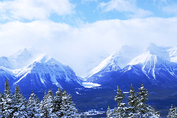 Image showing Snowy mountains