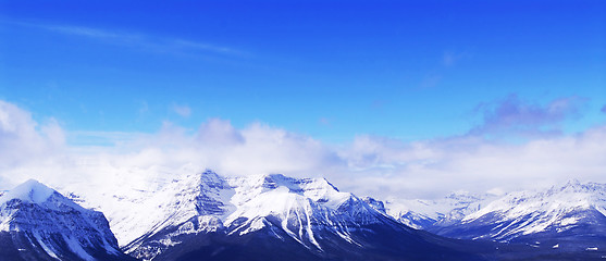 Image showing Snowy mountains