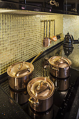 Image showing kitchen copper utensils