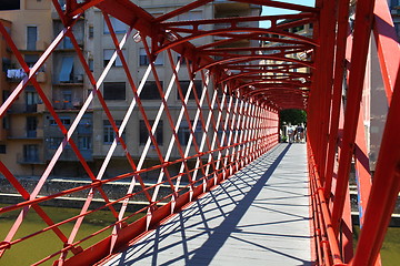 Image showing red Bridge  Inside view 