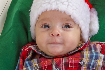 Image showing Christmas baby boy portrait