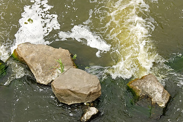 Image showing Rapid foamy river flow