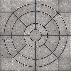 Image showing Gray Pavement Slabs in the Form of Circles.