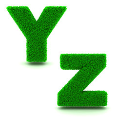 Image showing Letters Y, Z of 3d Green Grass - Set.