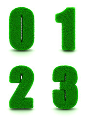 Image showing Digits 0, 1, 2, 3 of 3d Green Grass - Set.