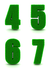 Image showing Digits 4, 5, 6, 7 of 3d Green Grass - Set.