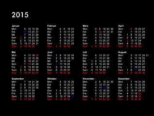 Image showing Calendar 2015