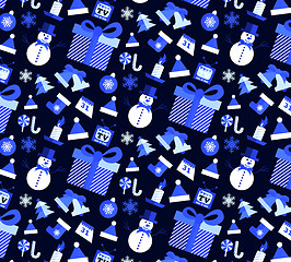 Image showing Seamless pattern with Christmas elements