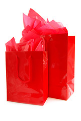 Image showing Red shopping bags