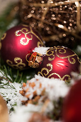 Image showing Several assorted Christmas ornaments