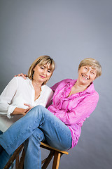 Image showing Senior lady with her middle-aged daughter