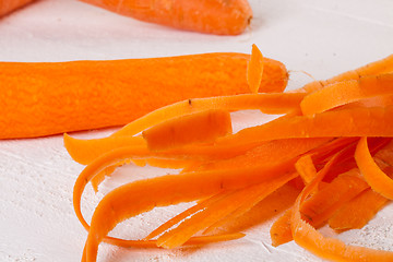 Image showing Fresh peeled carrots