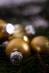 Image showing Golden Christmas decoration background