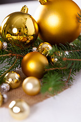 Image showing Golden Christmas decoration background