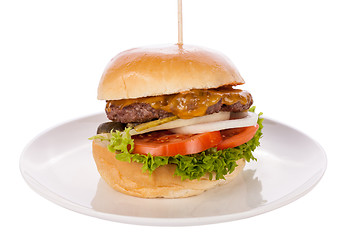 Image showing Cheeseburger with cole slaw 