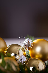 Image showing Golden Christmas decoration background