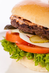 Image showing Cheeseburger with cole slaw 