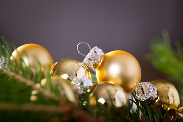 Image showing Golden Christmas decoration background