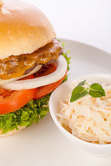 Image showing Cheeseburger with cole slaw 