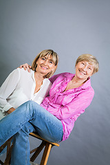 Image showing Senior lady with her middle-aged daughter