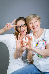 Image showing Loving grandmother and granddaughter