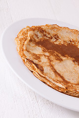 Image showing Delicious Pancakes on Plate Served