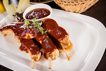 Image showing Delicious grilled pork ribs