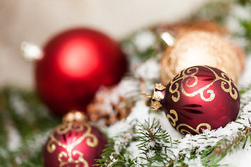 Image showing Several assorted Christmas ornaments