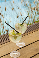 Image showing hugo prosecco elderflower soda ice summer drink 