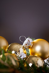 Image showing Golden Christmas decoration background