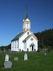 Image showing Old church and graveyard