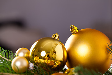 Image showing Golden Christmas decoration background