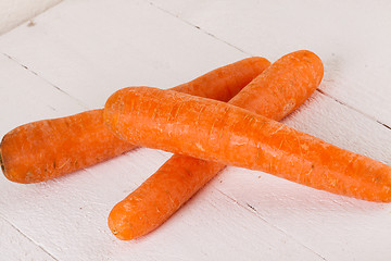 Image showing Fresh peeled carrots