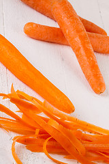 Image showing Fresh peeled carrots