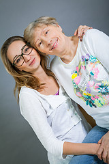 Image showing Loving grandmother and granddaughter