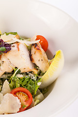 Image showing tasty fresh caesar salad with grilled chicken and parmesan 