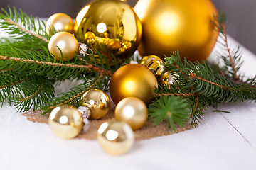 Image showing Golden Christmas decoration background