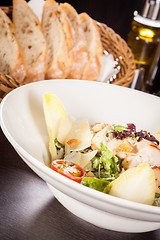 Image showing tasty fresh caesar salad with grilled chicken and parmesan 