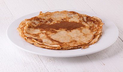 Image showing Delicious Pancakes on Plate Served