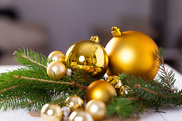 Image showing Golden Christmas decoration background