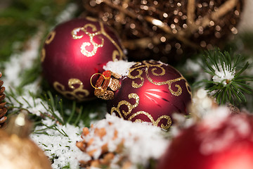 Image showing Several assorted Christmas ornaments