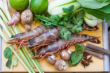 Image showing Ingredients for Thai tom yam soup