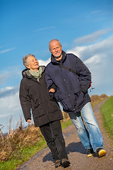 Image showing happy mature couple relaxing baltic sea dunes 