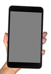 Image showing Holding a phablet