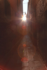 Image showing alley in the darkness