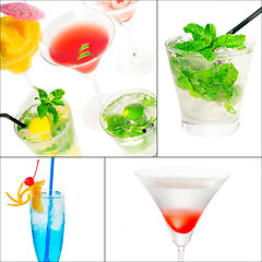 Image showing cocktails collage