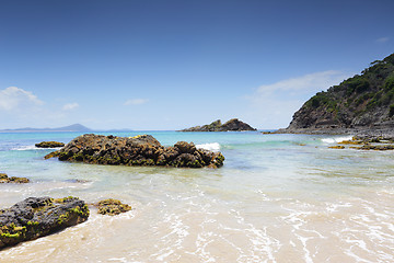 Image showing Statis Rock aka Skeleton Rock at Boat Beach Seal  Rocks NSW Aust